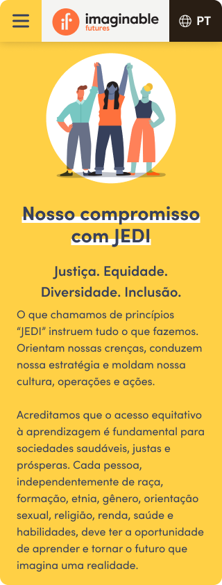 Imaginable Futures: Brasil (microsite landing page, continued)