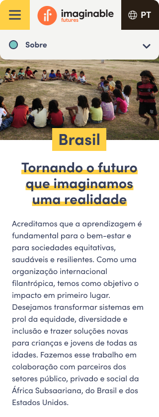 Imaginable Futures: Brasil (microsite landing page)