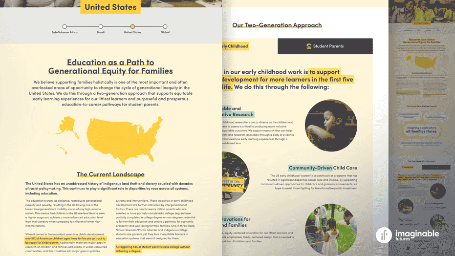 Desktop view of a regional page.